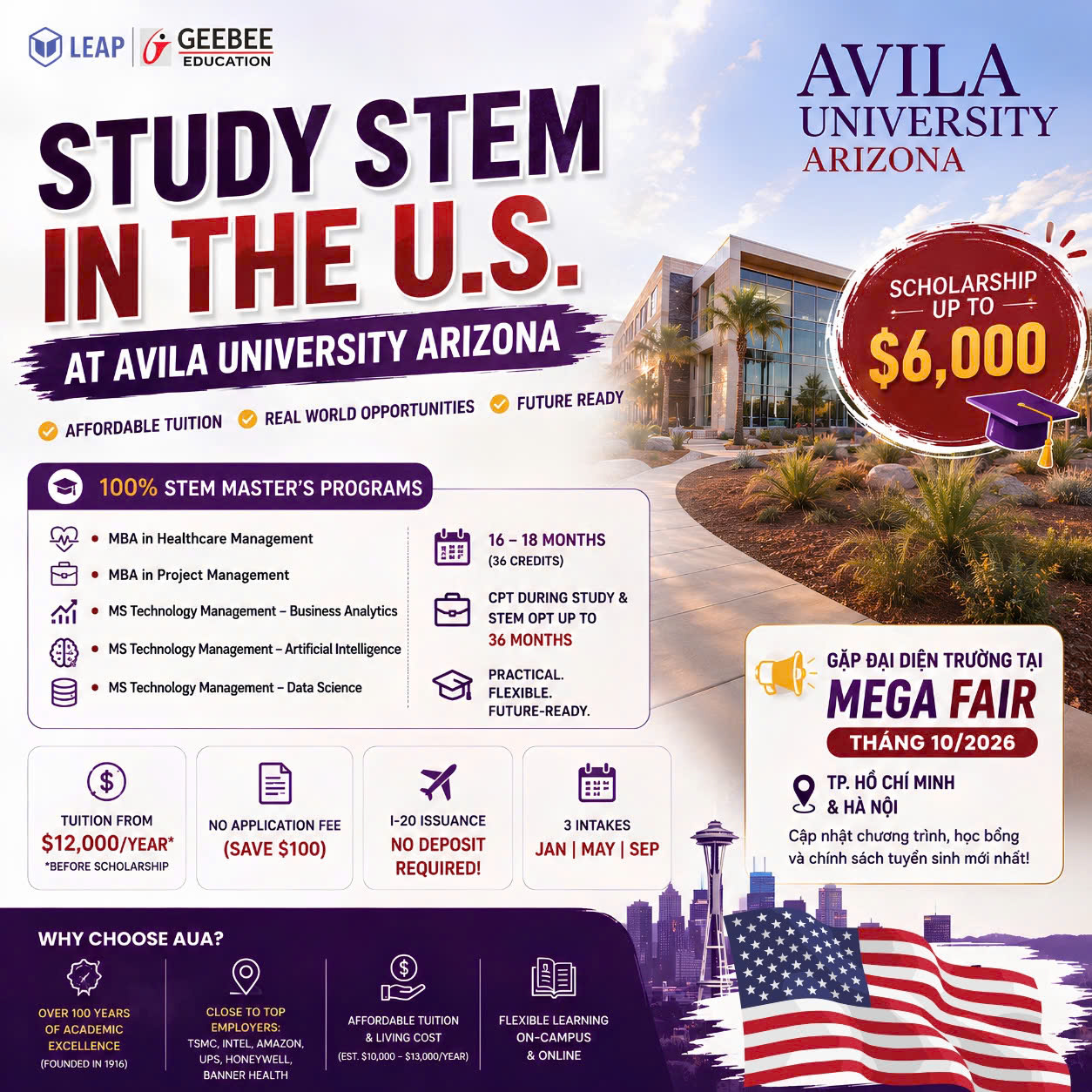  𝐀𝐯𝐢𝐥𝐚 𝐔𝐧𝐢𝐯𝐞𝐫𝐬𝐢𝐭𝐲 𝐀𝐫𝐢𝐳𝐨𝐧𝐚 – 𝟏𝟎𝟎% 𝐒𝐓𝐄𝐌 𝐏𝐫𝐨𝐠𝐫𝐚𝐦𝐬, 𝐇𝐨̣𝐜 𝐛𝐨̂̉𝐧𝐠 đ𝐞̂́𝐧 𝐔𝐒𝐃 𝟔,𝟎𝟎𝟎