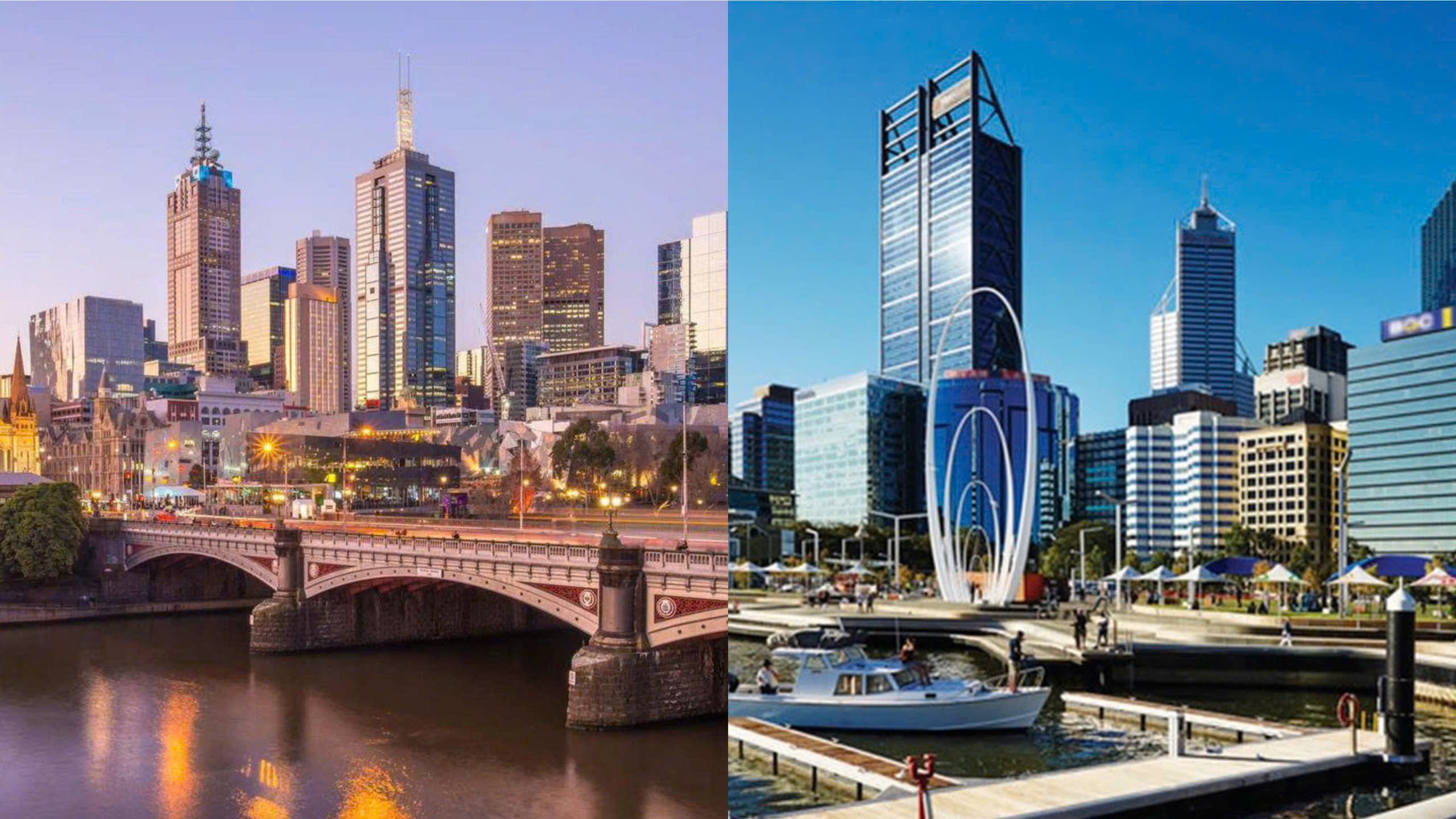 Toàn cảnh 2 thành phố Melbourne và Perth